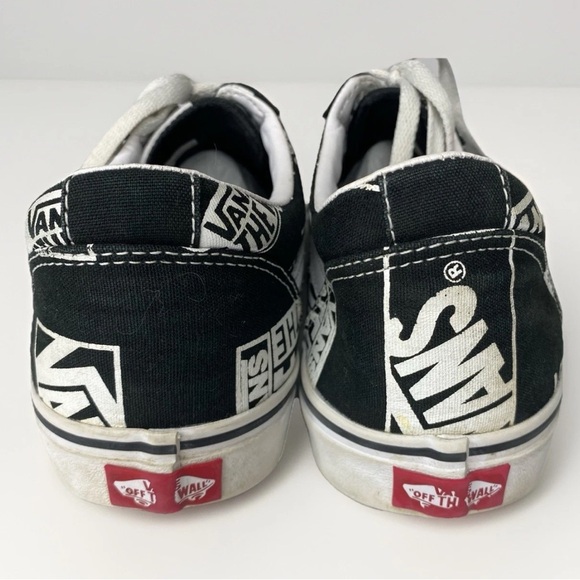 Vans Mens Off The Wall Shoes All Over Logo Print Black & White - Picture 6 of 11